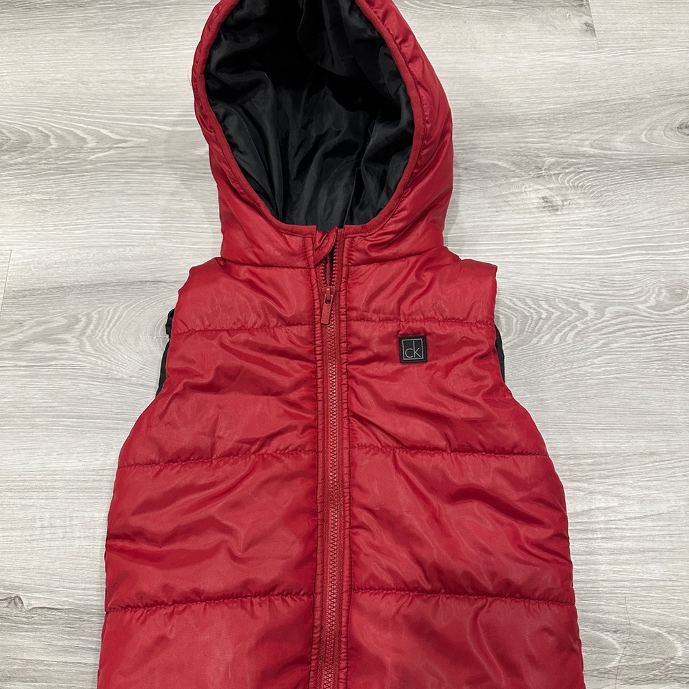Brand NEW Calvin Klein Red Hooded Vest